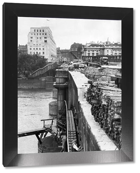 Waterloo Bridge under demolition