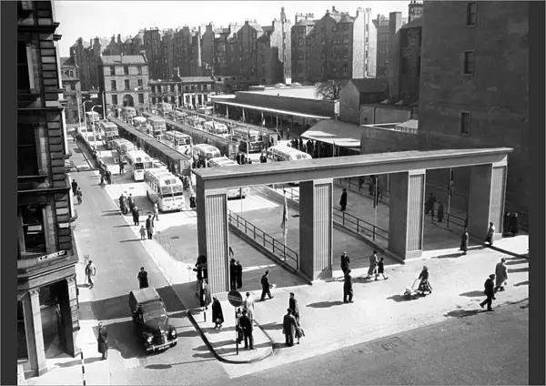 Bus Station at St Andrews Square in Edinburgh 1957