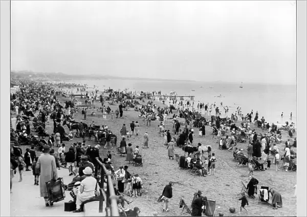 The beach at Whitley Bay in 1936