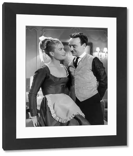 Kenneth Connor and Shirley Eaton in the film Dentist on the Job