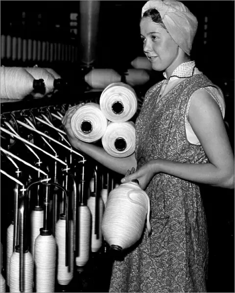 A women worker at a cotton factory