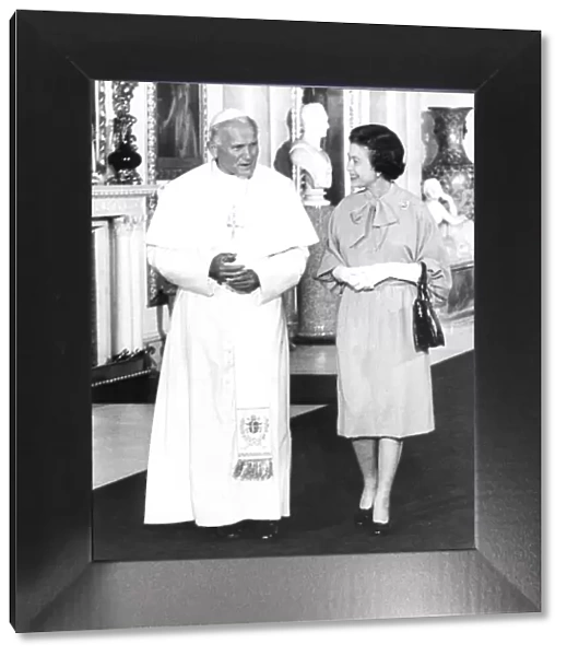 Pope John Paul II with Queen Elizabeth II