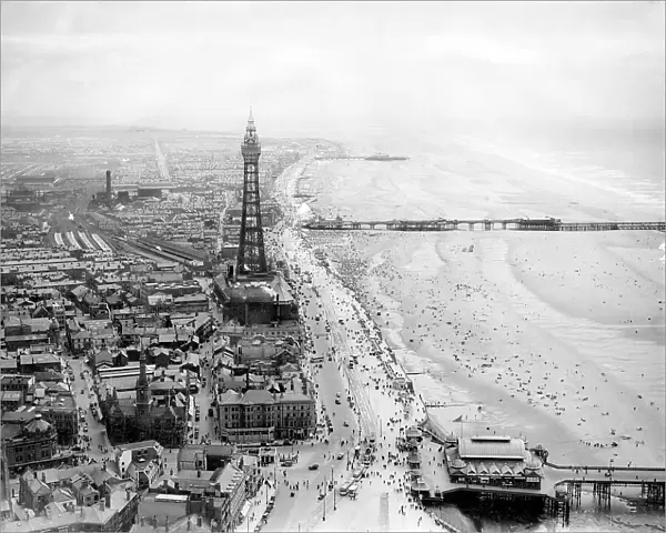 An aerial view of Blackpool, 1935