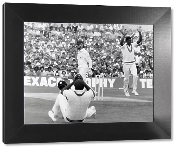 England v West Indies - Graeme Fowler is caught by Clive Lloyd after keeper Jeff Dujon missed