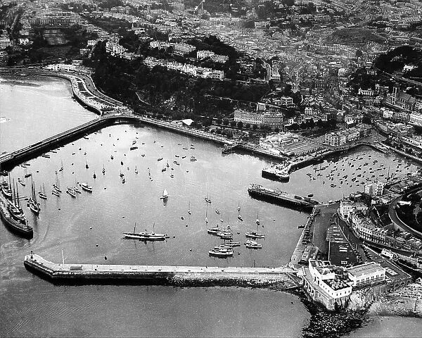 Aerial View of Harbour at Torquay in Devon 1935