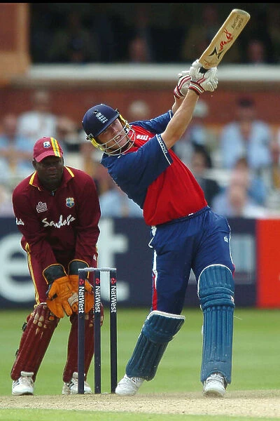Andrew Flintoff of England on his way to a century
