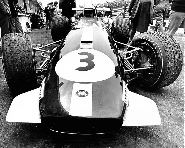 Jack Brabham at Brands Hatch practice for the British Grand Prix