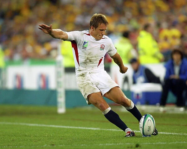 Jonny Wilkinson in action in the Rugby World Cup Final 2003