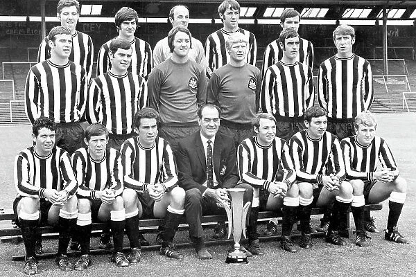 Newcastle United with the 1968 / 69 Fairs Cup trophy