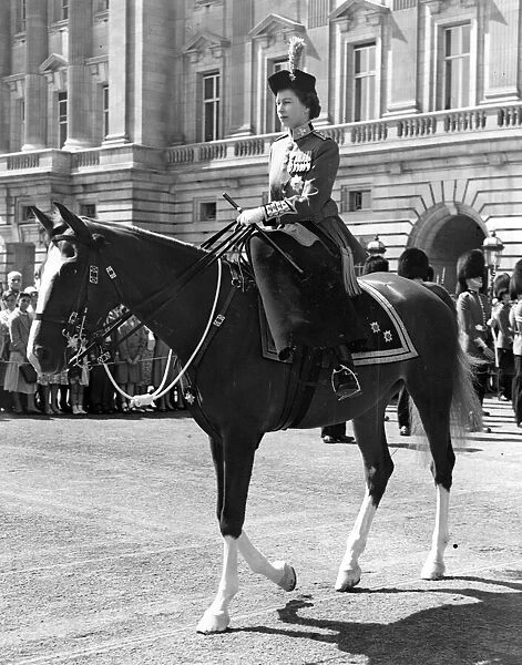 Queen Elizabeth II Trooping the Colour in 1957