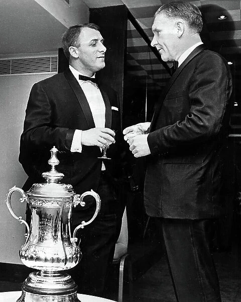 Tommy Docherty of Chelsea and Bill Nicholson of Tottenham with the FA Cup 1967