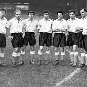 The England team pictured at Stamford Bridge 1955