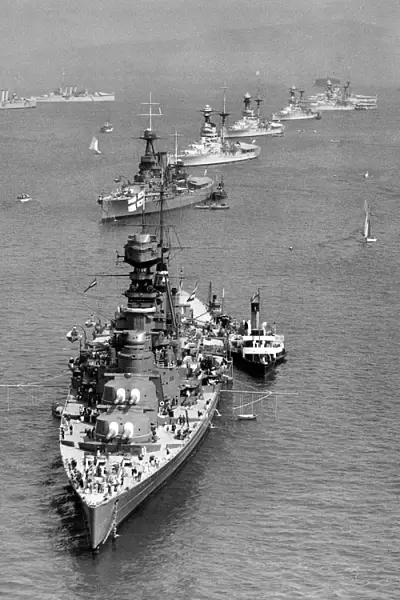Royal Navy ships preparing for the Royal Jubilee Review 1935