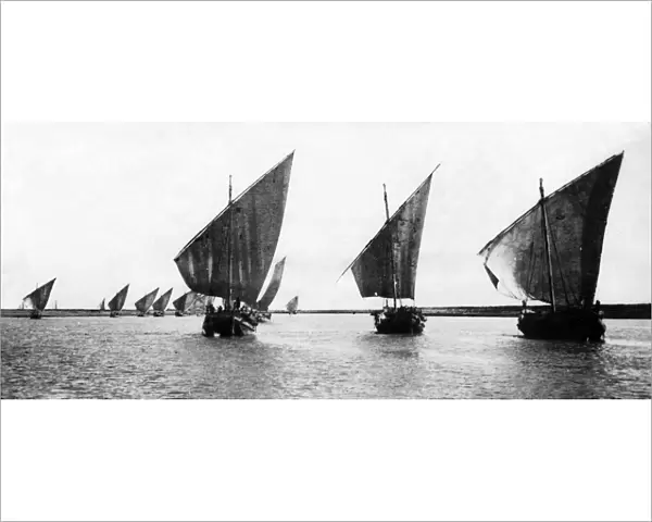 Sailing boats on the Tigris in 1917