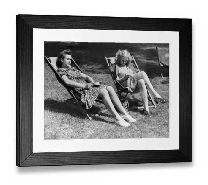 Framed Print : Women relaxing in the park in 1942 Framed Print : Women relaxing in the park in 1942