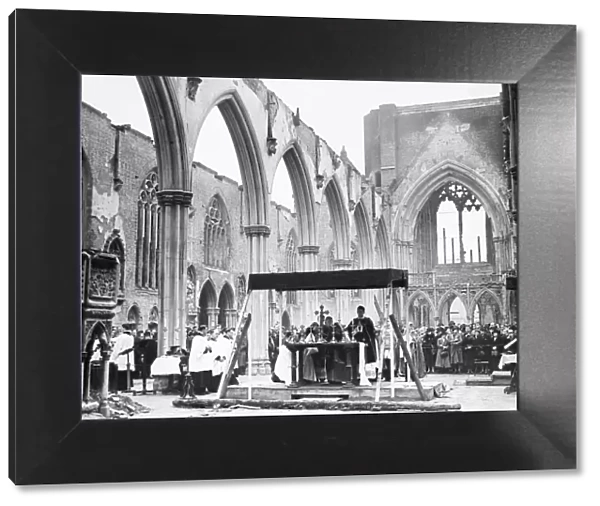 A Service in St Georges Cathedral Southwark after an air raid 1941