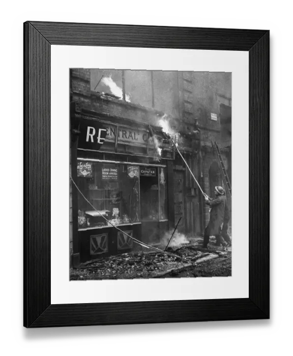 Framed Print : Firefighters battle flames near St. Pauls Cathedral Framed Print : Firefighters battle flames near St. Pauls Cathedral