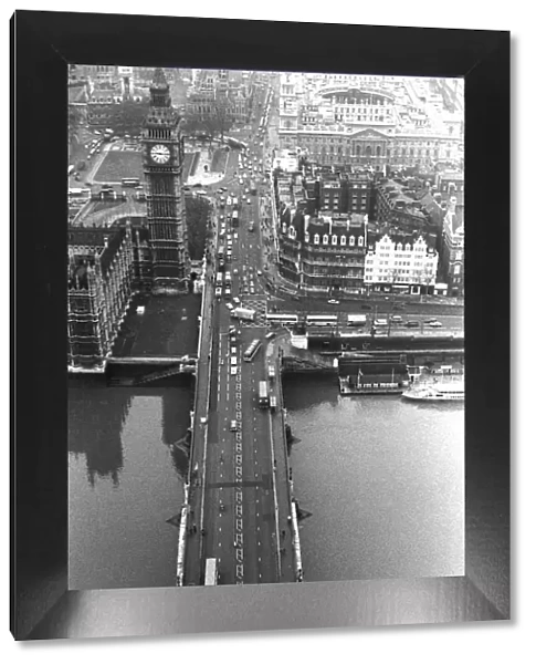 Aerial view of Westminster Bridge, London