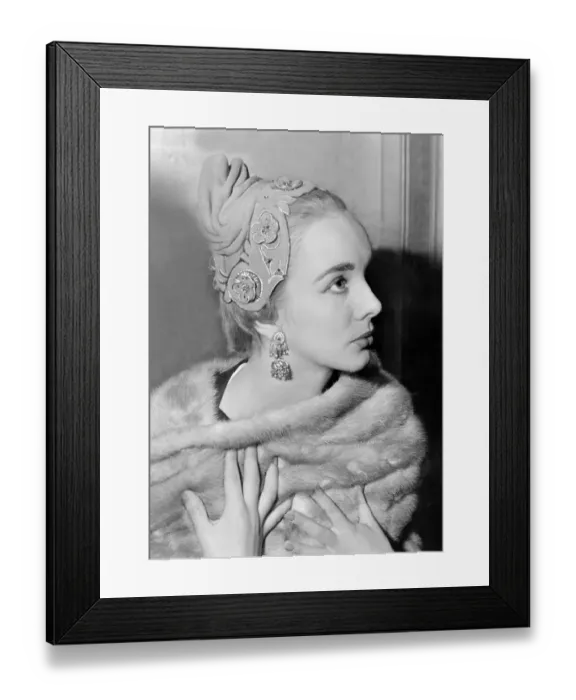 Framed Print : Model wearing the Kismet hat Framed Print : Model wearing the Kismet hat