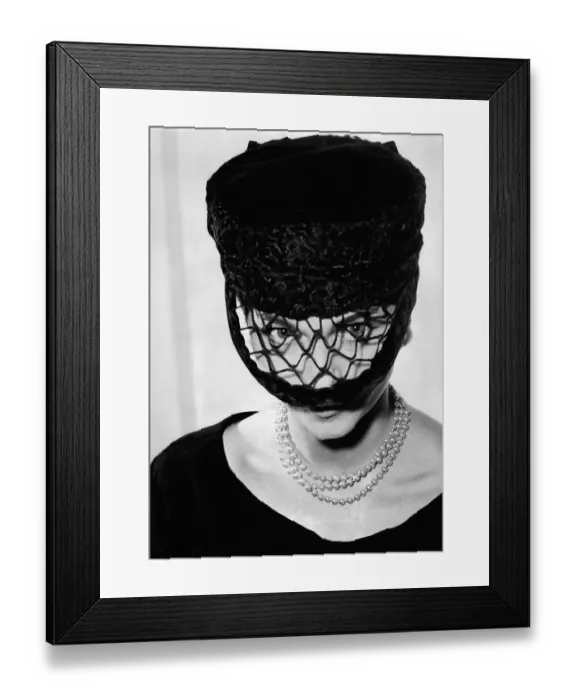 Framed Print : Model wearing hat with veil Framed Print : Model wearing hat with veil