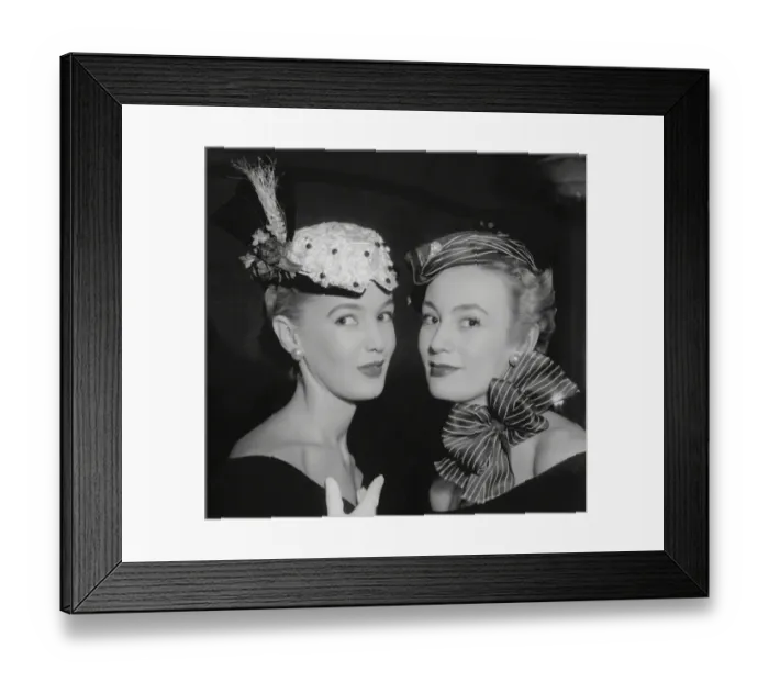 Framed Print : 1950s models in jaunty hats Framed Print : 1950s models in jaunty hats