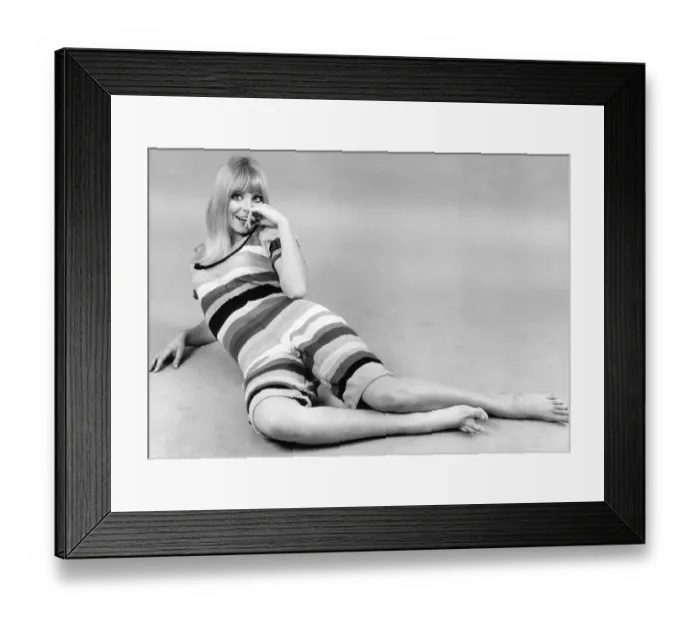 Framed Print : Striped seventies fashion