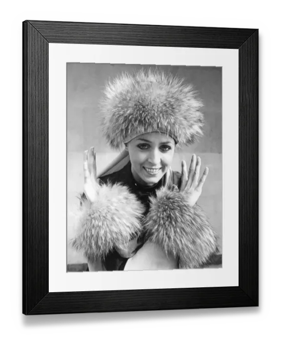 Framed Print : Seventies fur fashion Framed Print : Seventies fur fashion