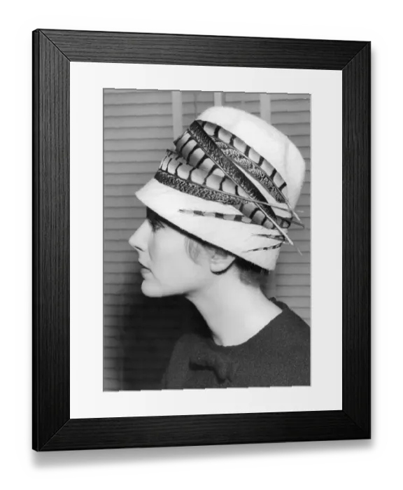 Framed Print : Dior hat with feathers Framed Print : Dior hat with feathers