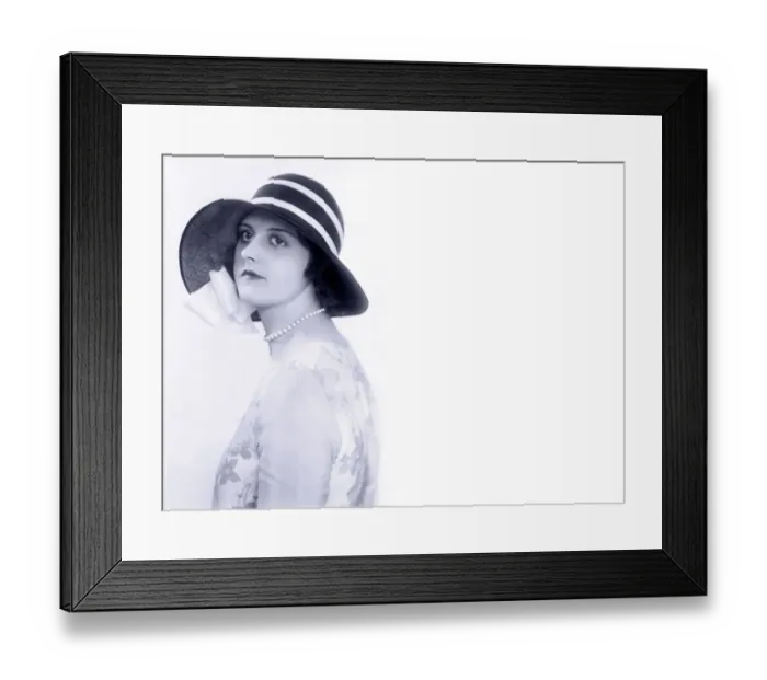 Framed Print : Thirties black and white hat Framed Print : Thirties black and white hat