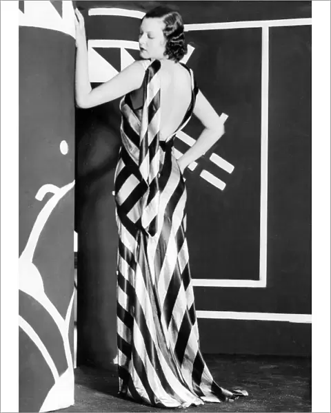 Black and white evening gown