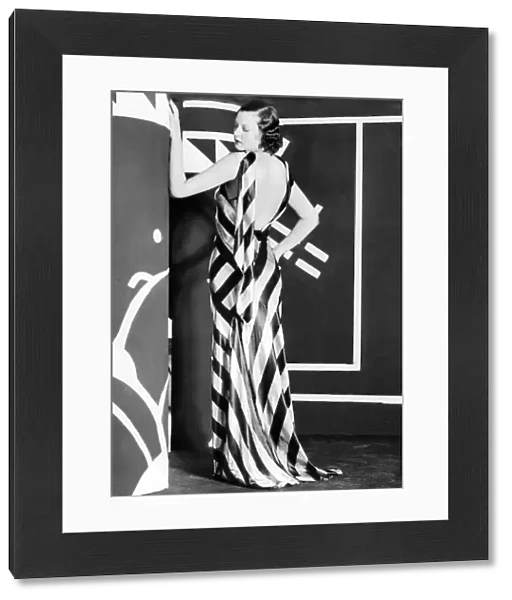 Black and white evening gown