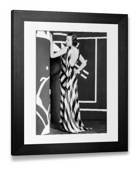 Framed Print : Black and white evening gown Framed Print : Black and white evening gown