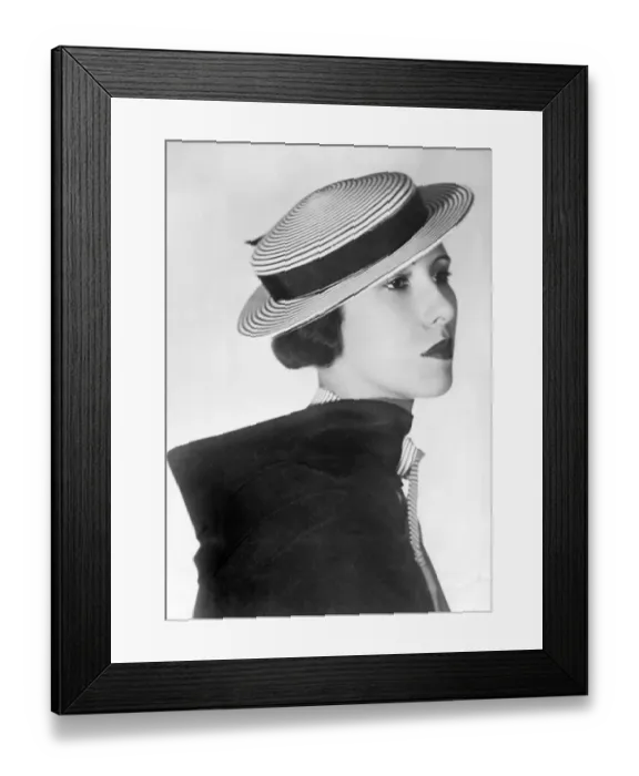 Framed Print : Thirties ladies boater style hat Framed Print : Thirties ladies boater style hat