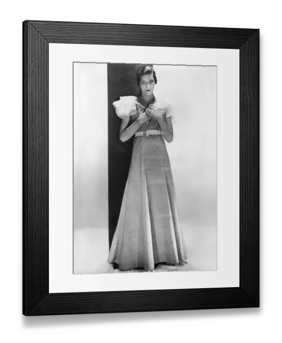 Framed Print : Checked dress by Mainbocher 1932 Framed Print : Checked dress by Mainbocher 1932