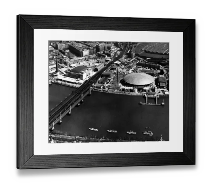 Framed Print : Aerial view of the Festival of Britain site on the South Bank Lo Framed Print : Aerial view of the Festival of Britain site on the South Bank Lo