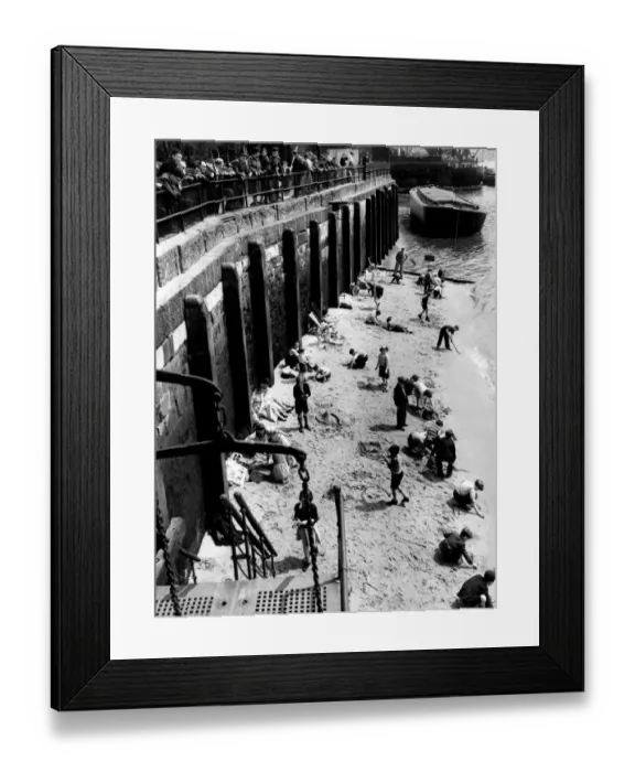 Framed Print : Tower Pier beach, 1954 Framed Print : Tower Pier beach, 1954