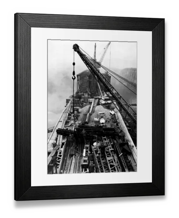 Framed Print : A girder-roof being built over Waterloo Bridge Framed Print : A girder-roof being built over Waterloo Bridge