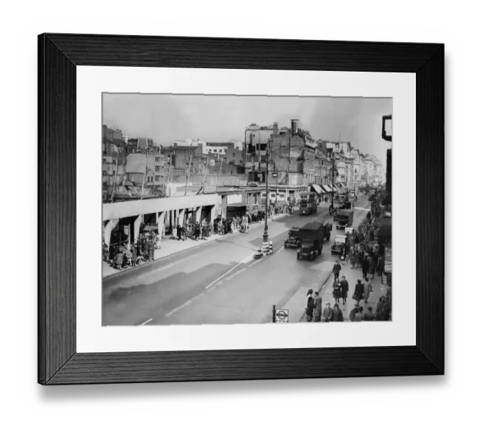 Framed Print : Remains of John Lewis department store following bombing in World War Two, 1945 Framed Print : Remains of John Lewis department store following bombing in World War Two, 1945