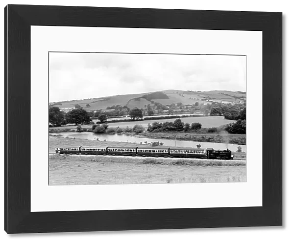 The steam engine Owain Glyn Dwr travelling up the Rheidol Valley