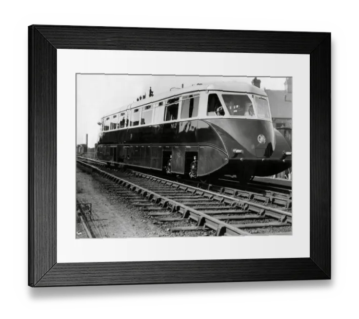 Framed Print : Great Western Railway Diesel express streamlined rail car 1934