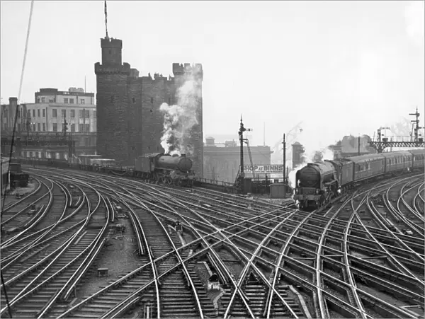 Tracks leading into Newcastle station