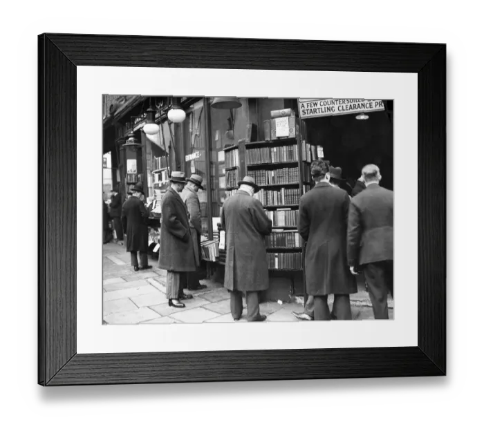 Framed Print : Bookshop browsers