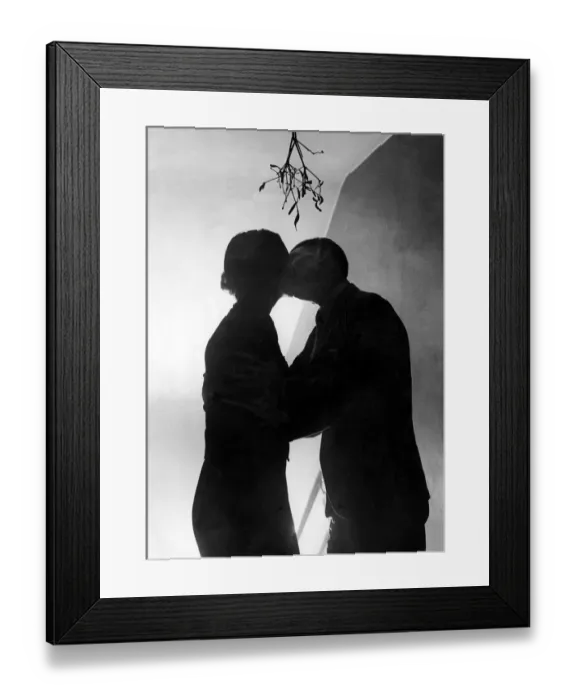 Framed Print : Christmas kiss 1937 Framed Print : Christmas kiss 1937