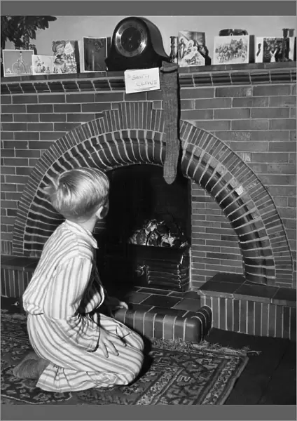 Fireside stocking, 1954