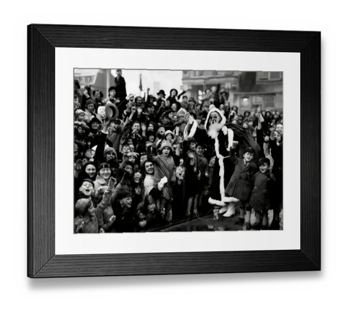 Framed Print : A crowd to see Santa, 1937 Framed Print : A crowd to see Santa, 1937