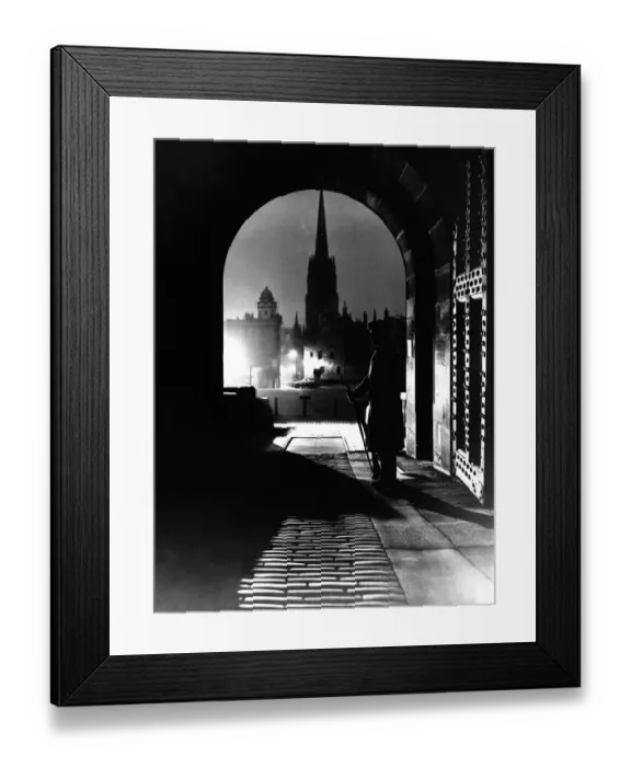 Framed Print : Edinburgh Castle sentry by moonlight Framed Print : Edinburgh Castle sentry by moonlight