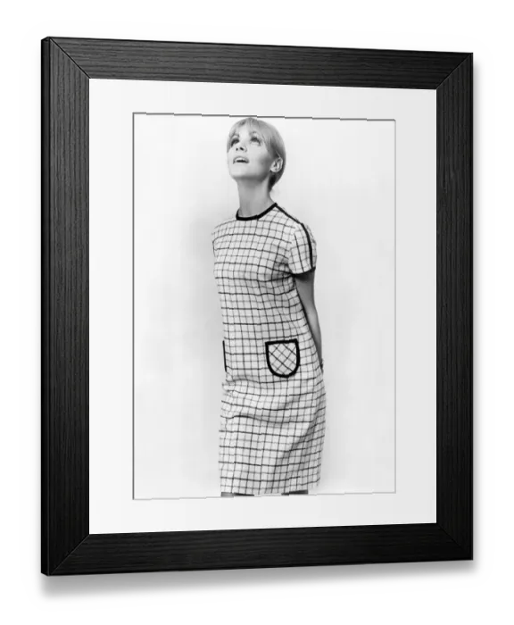 Framed Print : Checked dress 1965 Framed Print : Checked dress 1965