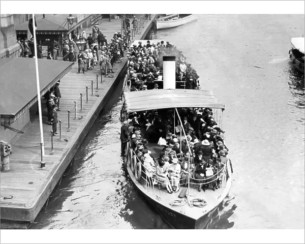 A Thames pleasure steamer leaving Westminster Pier 1924