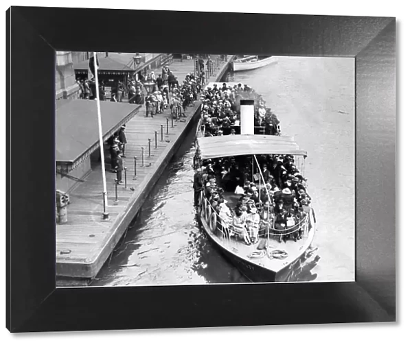 A Thames pleasure steamer leaving Westminster Pier 1924