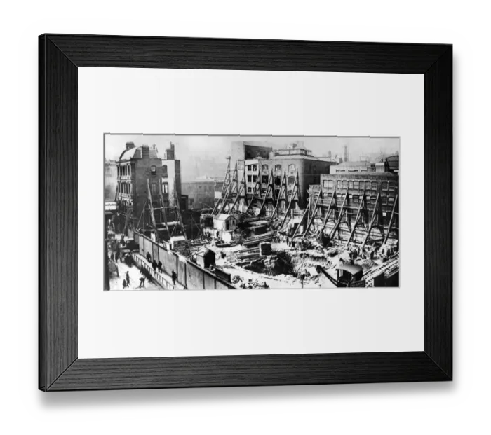 Framed Print : Whitefriars Glassworks site being cleared for the building of No Framed Print : Whitefriars Glassworks site being cleared for the building of No